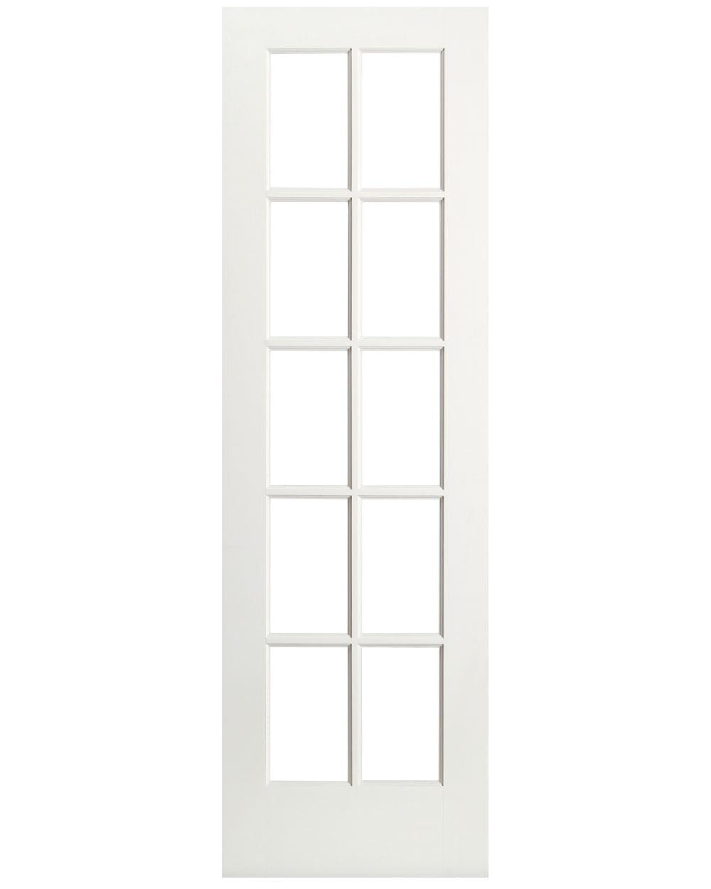 Interior 10-Lite Single Pane Clear Glass Primed French Door — Lux