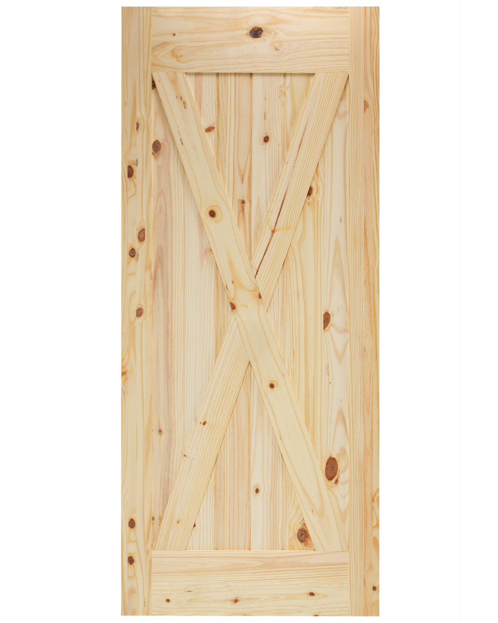 X-Brace V-Groove Knotty Pine Barn Door