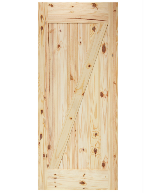 Z-Brace V-Groove Knotty Pine Barn Door