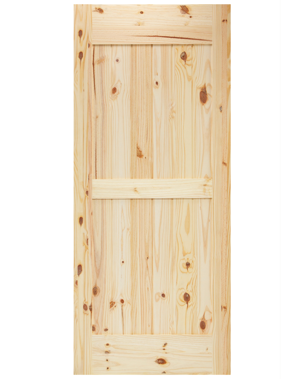 Mid-Bar V-Groove Knotty Pine Barn Door