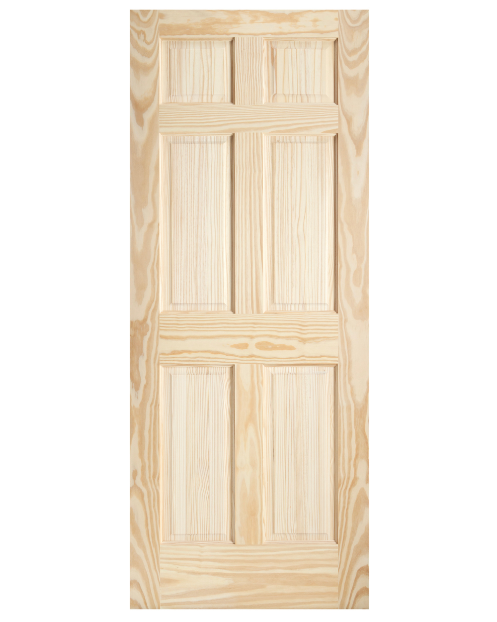 Raised Single Hip 6 Panel Pine Exterior Door