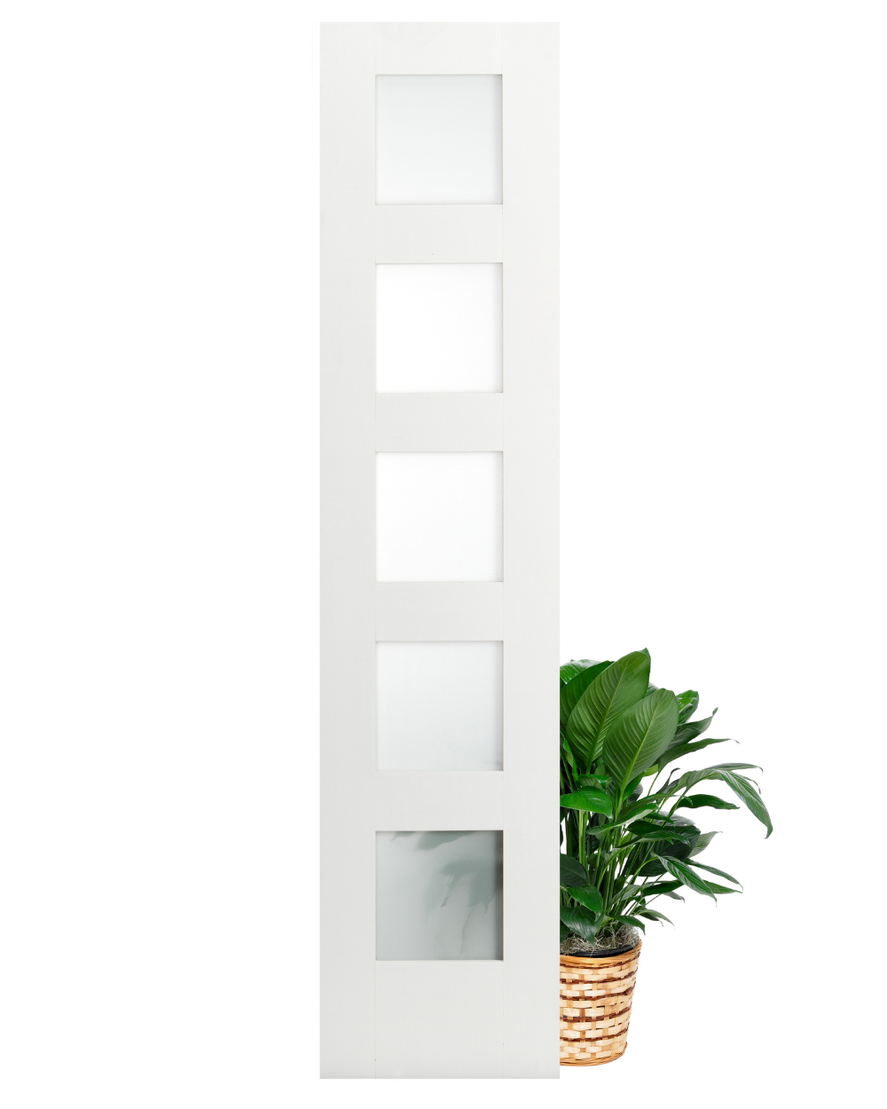 Five Frosted Glass Panel Shaker Interior Door (Primed)