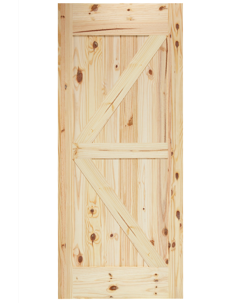 British Brace V-Groove Knotty Pine Barn Door