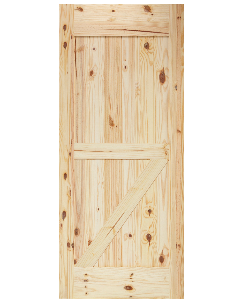 Half Z-Brace V-Groove Knotty Pine Barn Door