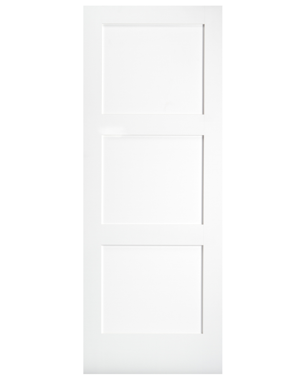 Three Panel Square Shaker Interior Door (Primed)