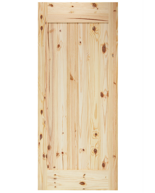 Single Panel V-Groove Knotty Pine Barn Door