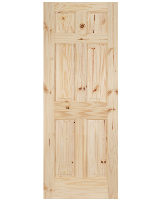 6 Panel Knotty Pine Single Hip Interior Door